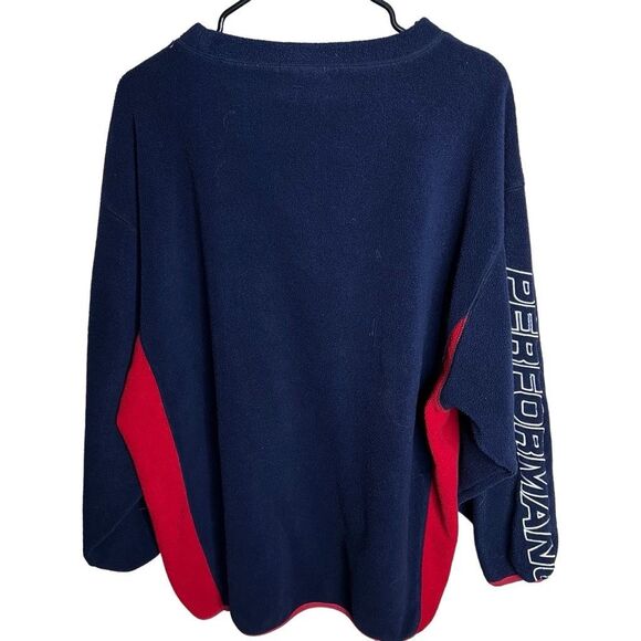 Vintage 90s Nautica Tech Fleece Pullover With Lettering XL Made In USA - Picture 5 of 6